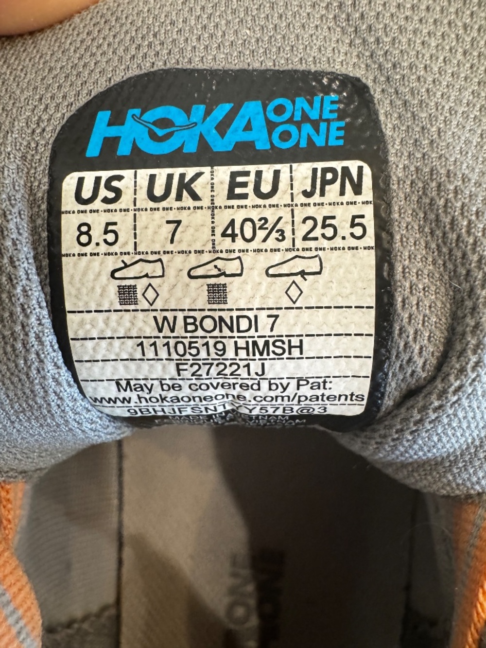 HOKA One One Bondi 7 Women's Running Shoe, Size 8.5 - Picture 2 of 3